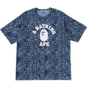 WILD LEOPARD PATTERN COLLEGE RELAXED FIT TEE MENS