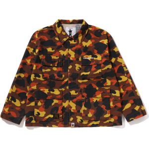 1ST CAMO HEAVY WASHED MULTI POCKET CARGO LS SHIRT MENS