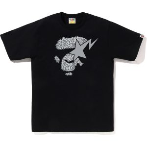 WILD LEOPARD PATTERN APE FACE STA TEE MENS